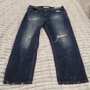 Dark wash distressed Banana Republic jeans